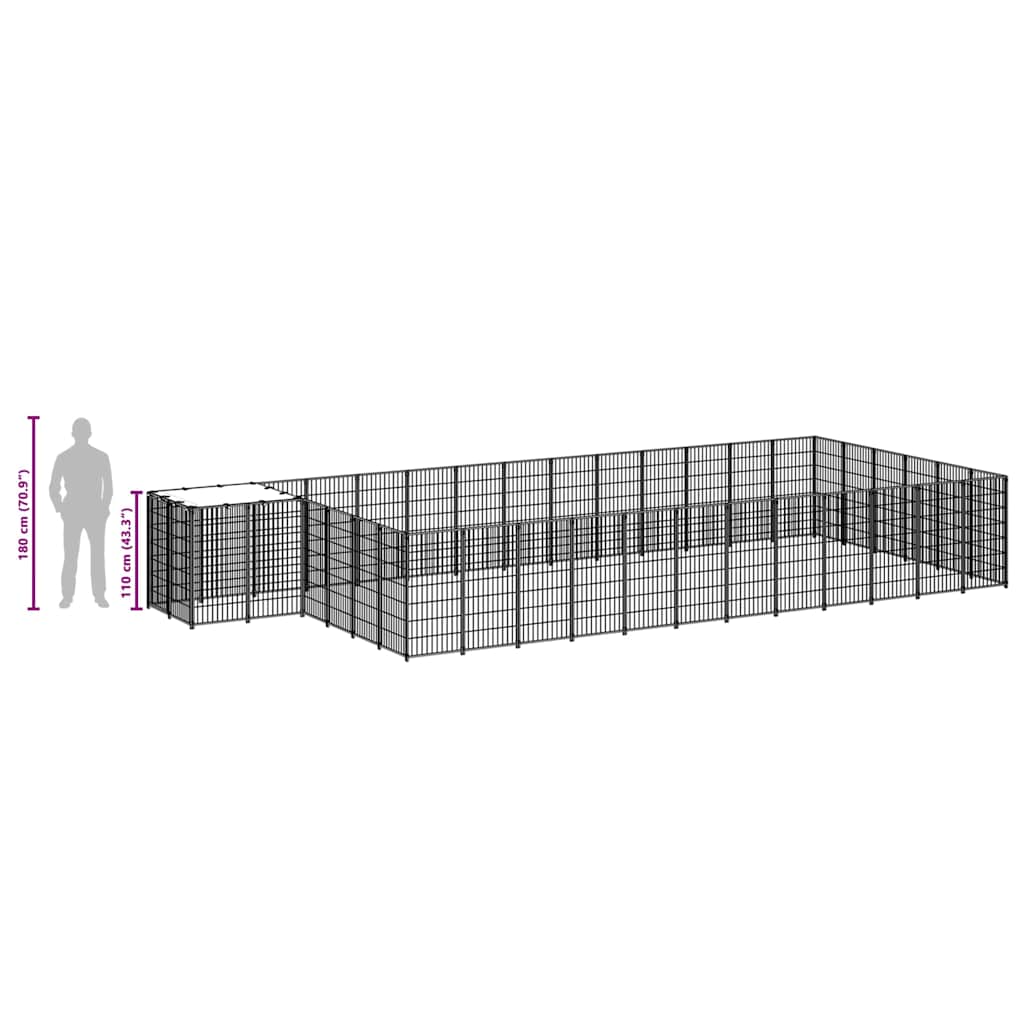 Hundezwinger Silbern 22,99 m² Stahl