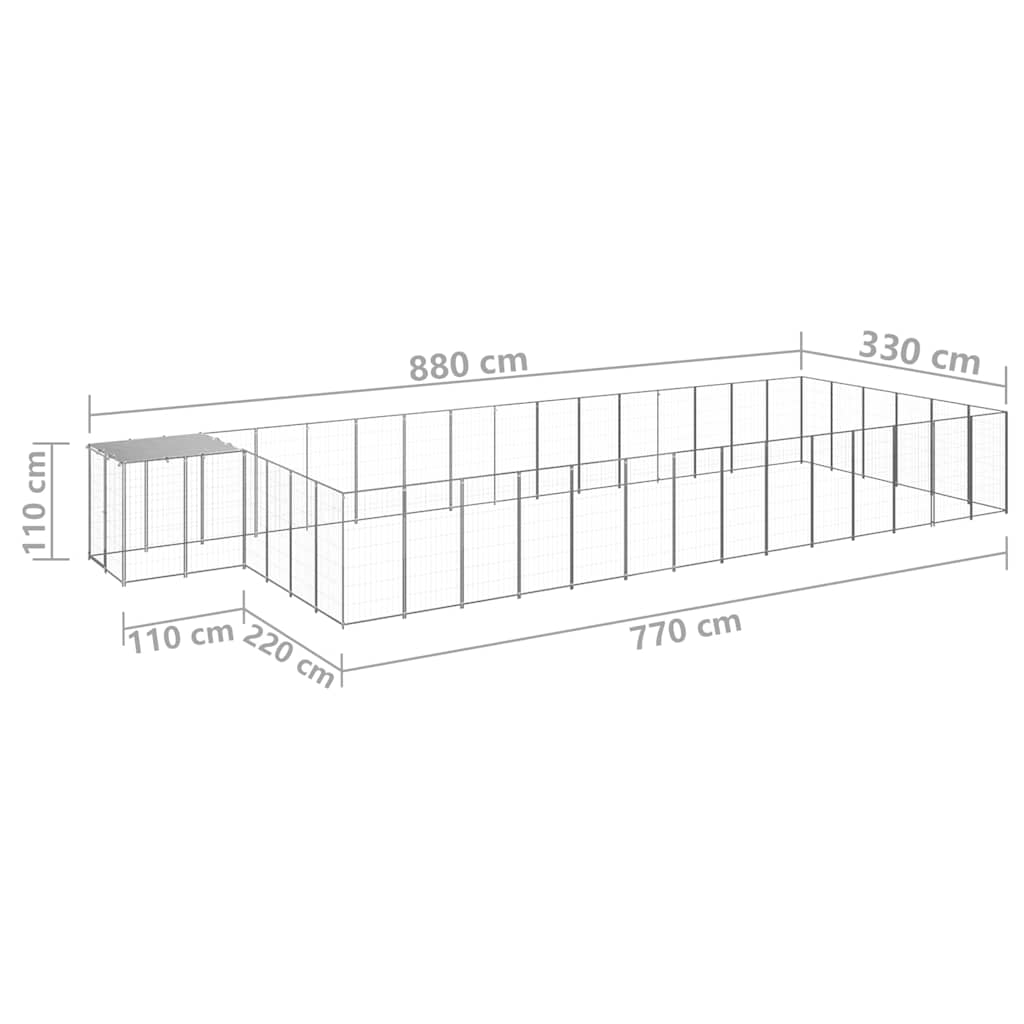 Hundezwinger Silbern 26,62 m² Stahl