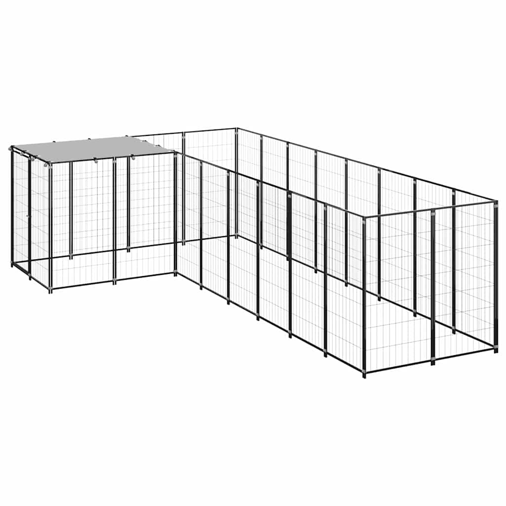 Hundezwinger Schwarz 6,05 m² Stahl