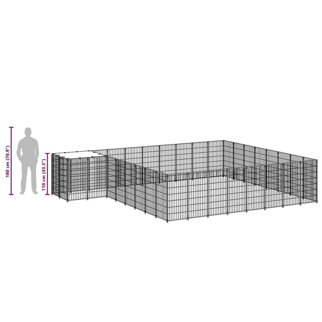 Hundezwinger Schwarz 20,57 m² Stahl