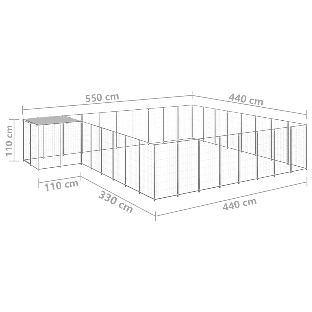 Hundezwinger Silbern 20,57 m² Stahl