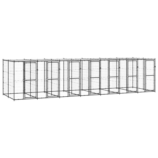 Outdoor-Hundezwinger Stahl mit Überdachung 16,94 m²