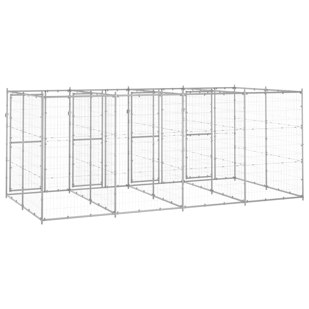 Outdoor-Hundezwinger Verzinkter Stahl 9,68 m²