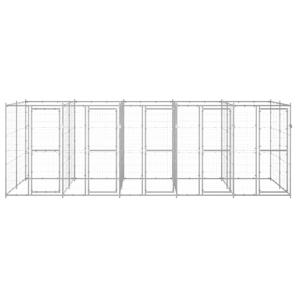 Outdoor-Hundezwinger Verzinkter Stahl 12,1 m²