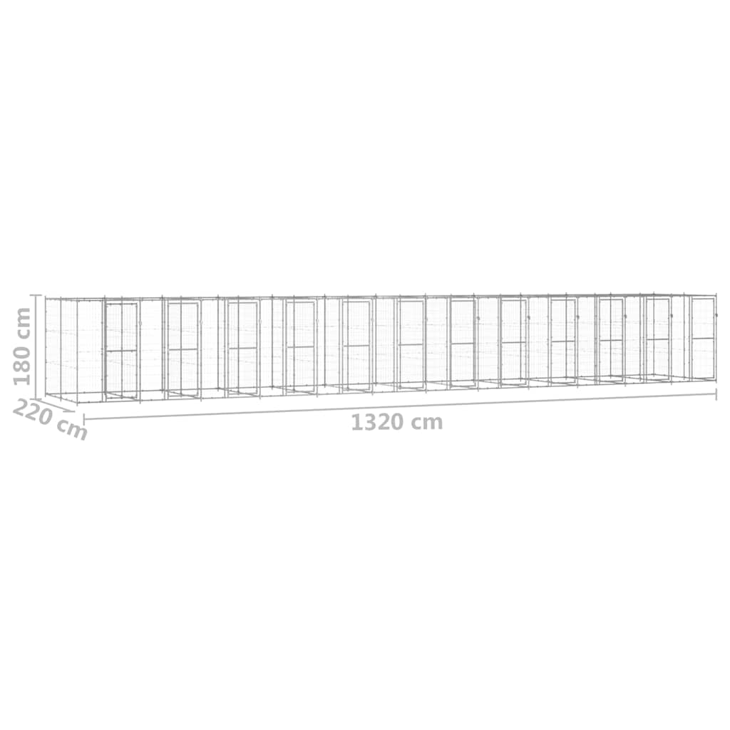 Outdoor-Hundezwinger Verzinkter Stahl 29,04 m²