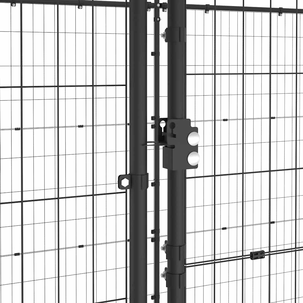 Outdoor-Hundezwinger mit Überdachung Stahl 21,78 m²