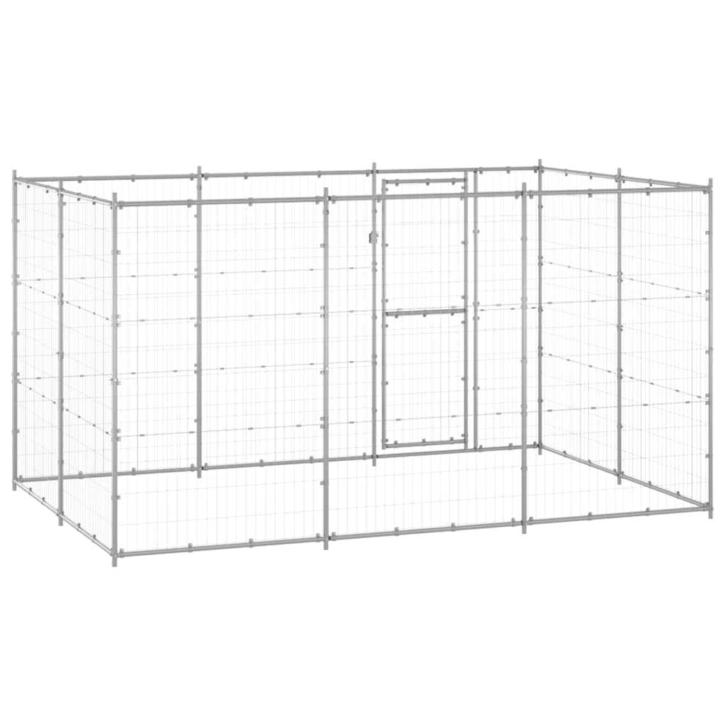 Outdoor-Hundezwinger Verzinkter Stahl 7,26 m²