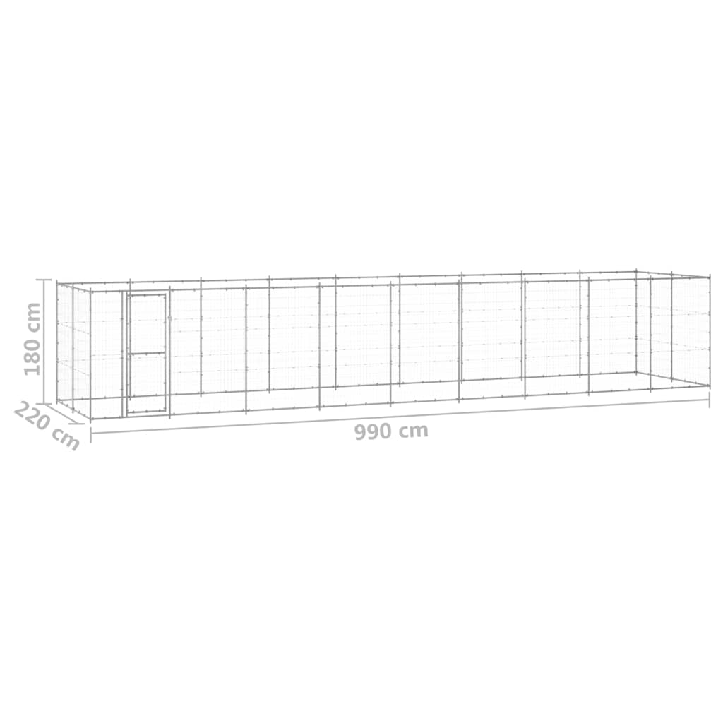 Outdoor-Hundezwinger Verzinkter Stahl 21,78 m²