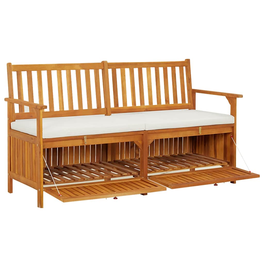 Truhenbank mit Kissen 148 cm Massivholz Akazie