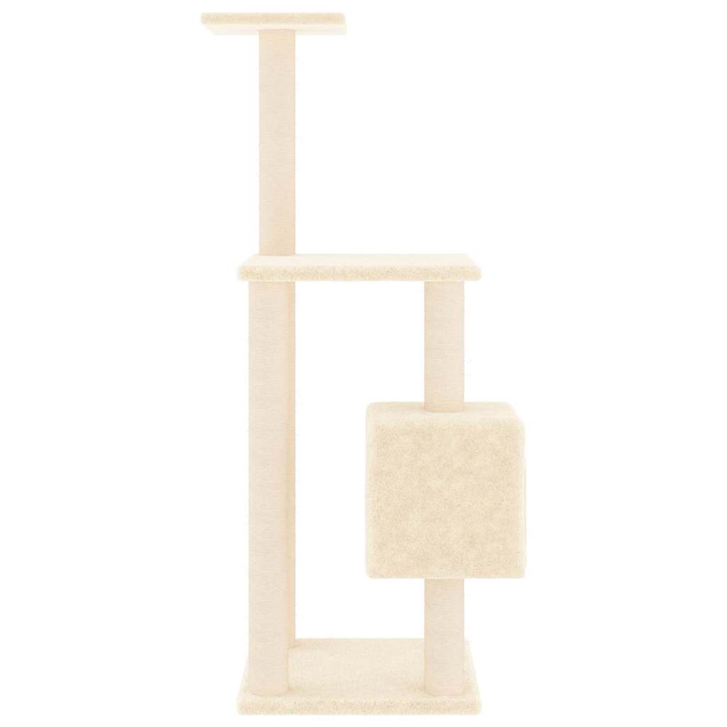 Kratzbaum mit Sisal-Kratzsäulen Creme 104 cm