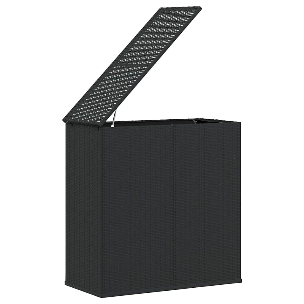 Garten-Kissenbox PE Rattan 100x49x103,5 cm Schwarz