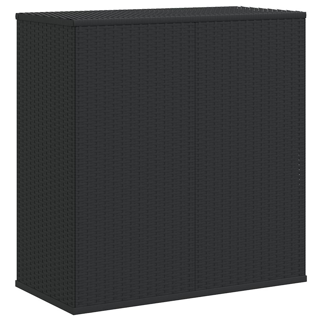 Garten-Kissenbox PE Rattan 100x49x103,5 cm Schwarz