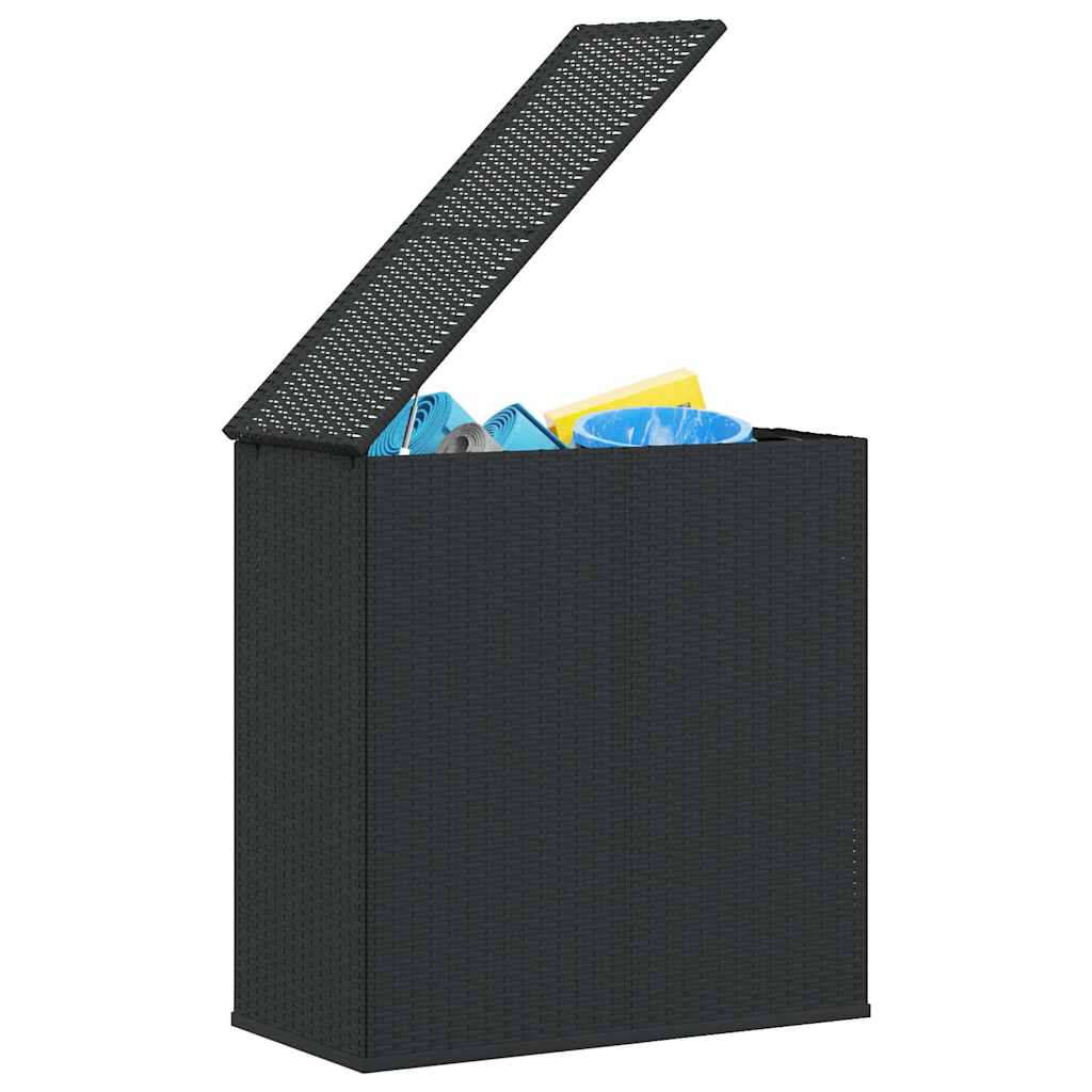 Garten-Kissenbox PE Rattan 100x49x103,5 cm Schwarz