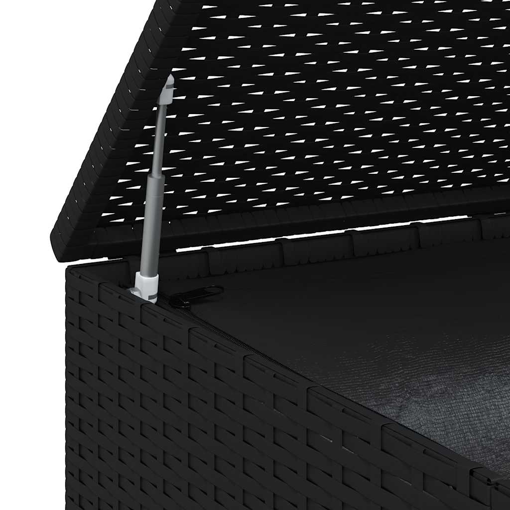 Garten-Kissenbox PE Rattan 100x49x103,5 cm Schwarz