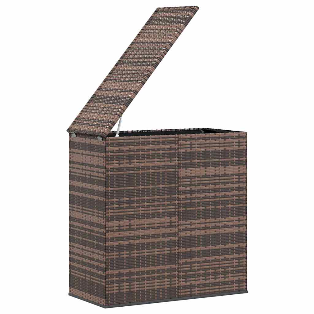 Garten-Kissenbox PE Rattan 100x49x103,5 cm Braun
