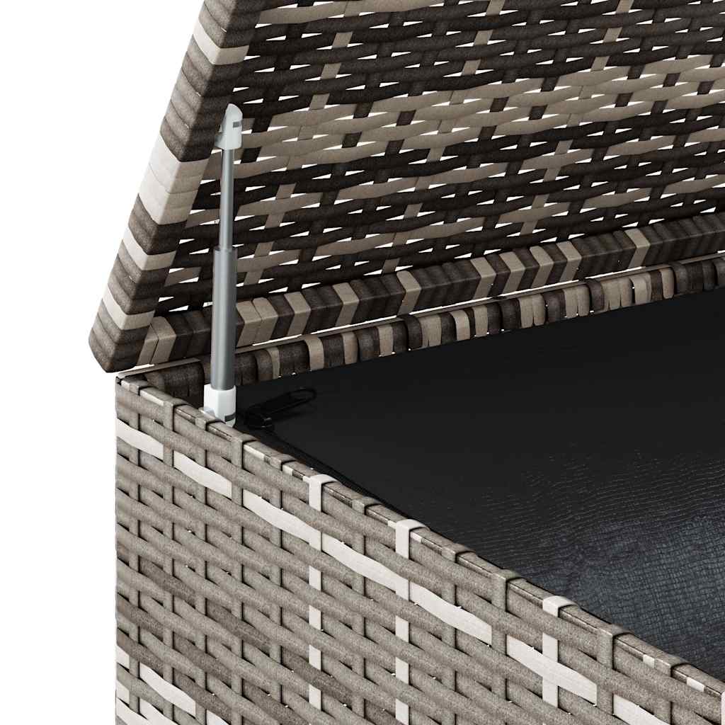 Garten-Kissenbox PE Rattan 100x49x103,5 cm Grau
