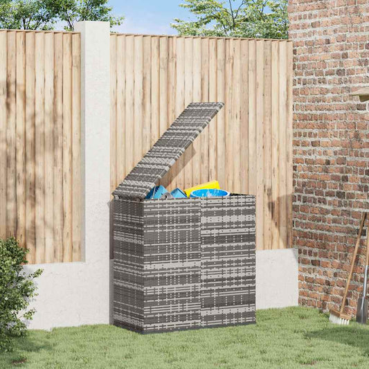 Garten-Kissenbox PE Rattan 100x49x103,5 cm Grau