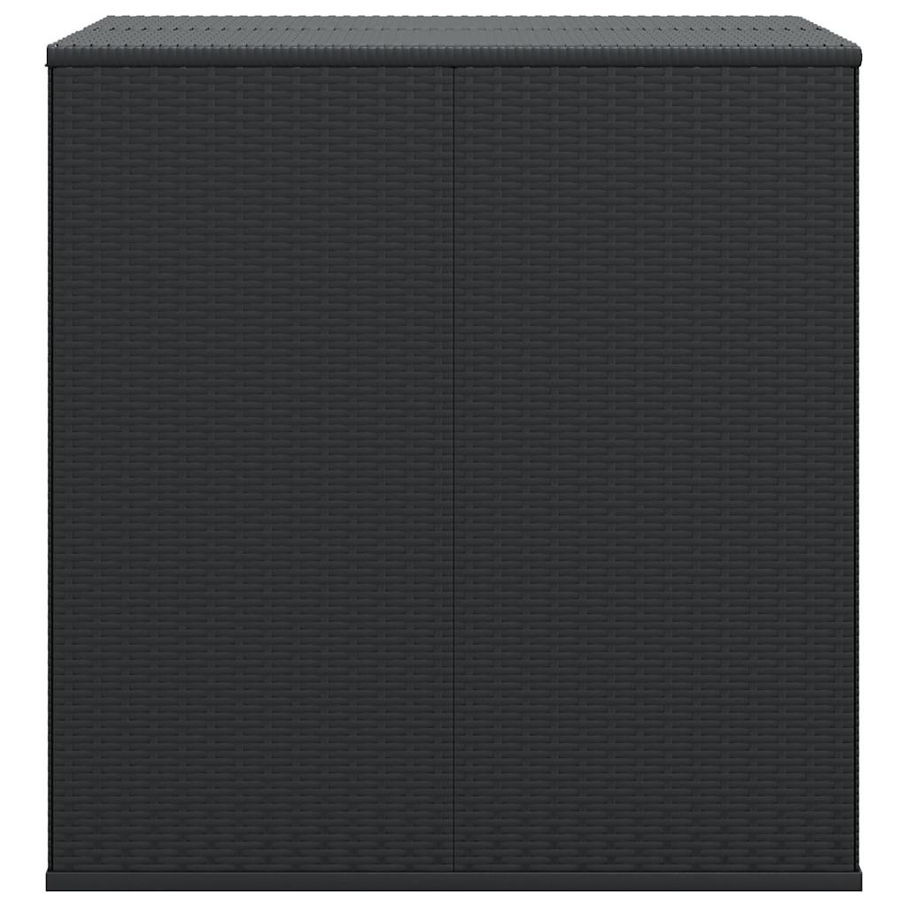 Garten-Kissenbox PE Rattan 100x97,5x104 cm Schwarz