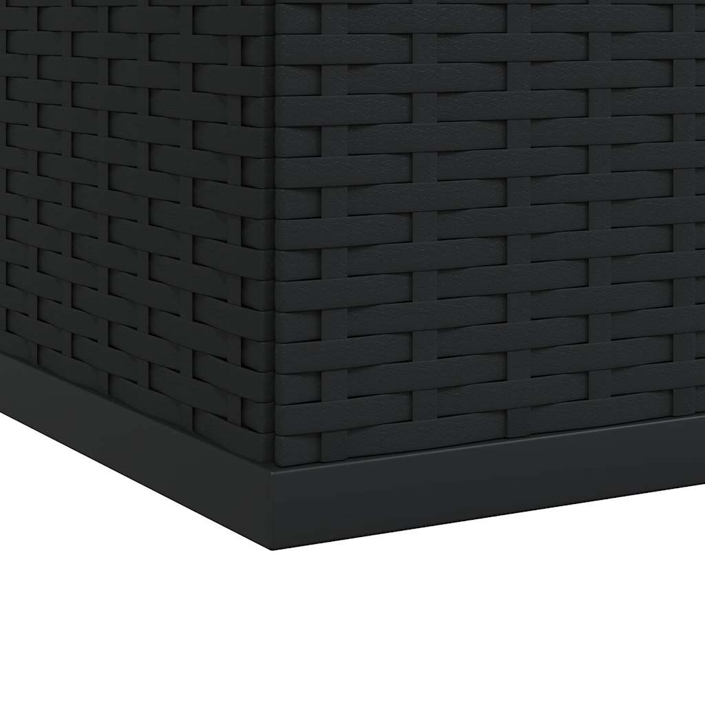Garten-Kissenbox PE Rattan 100x97,5x104 cm Schwarz