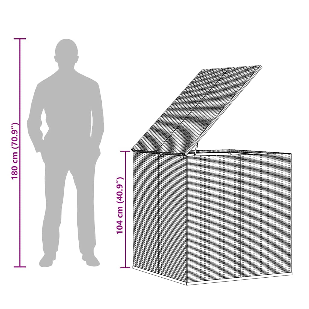 Garten-Kissenbox PE Rattan 100x97,5x104 cm Schwarz