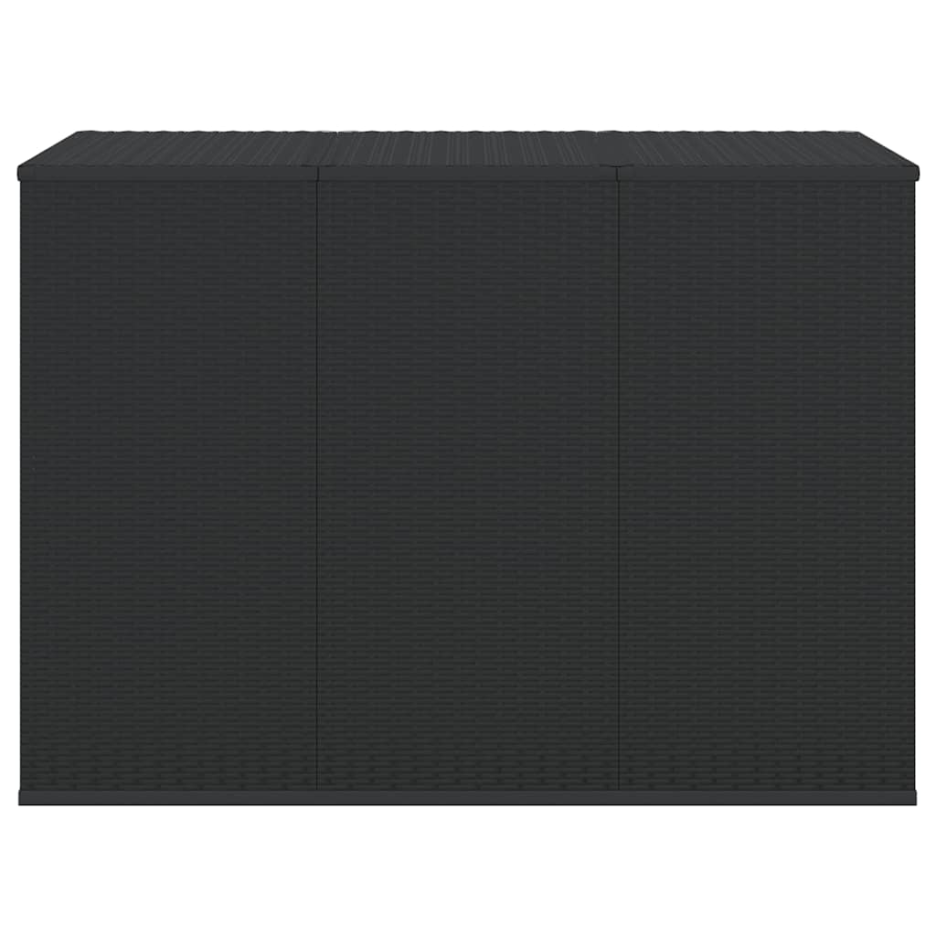 Garten-Kissenbox PE Rattan 145x100x103 cm Schwarz