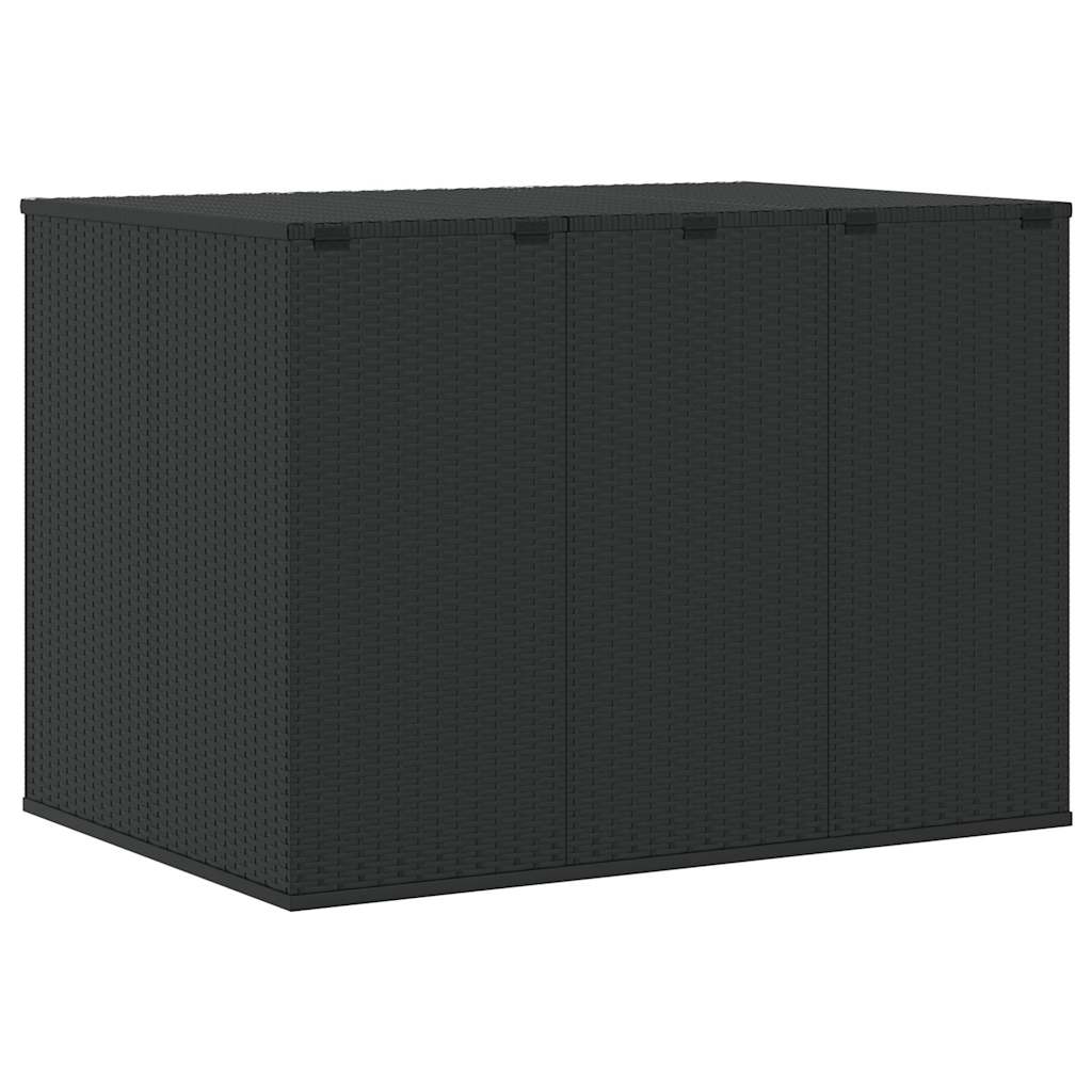 Garten-Kissenbox PE Rattan 145x100x103 cm Schwarz
