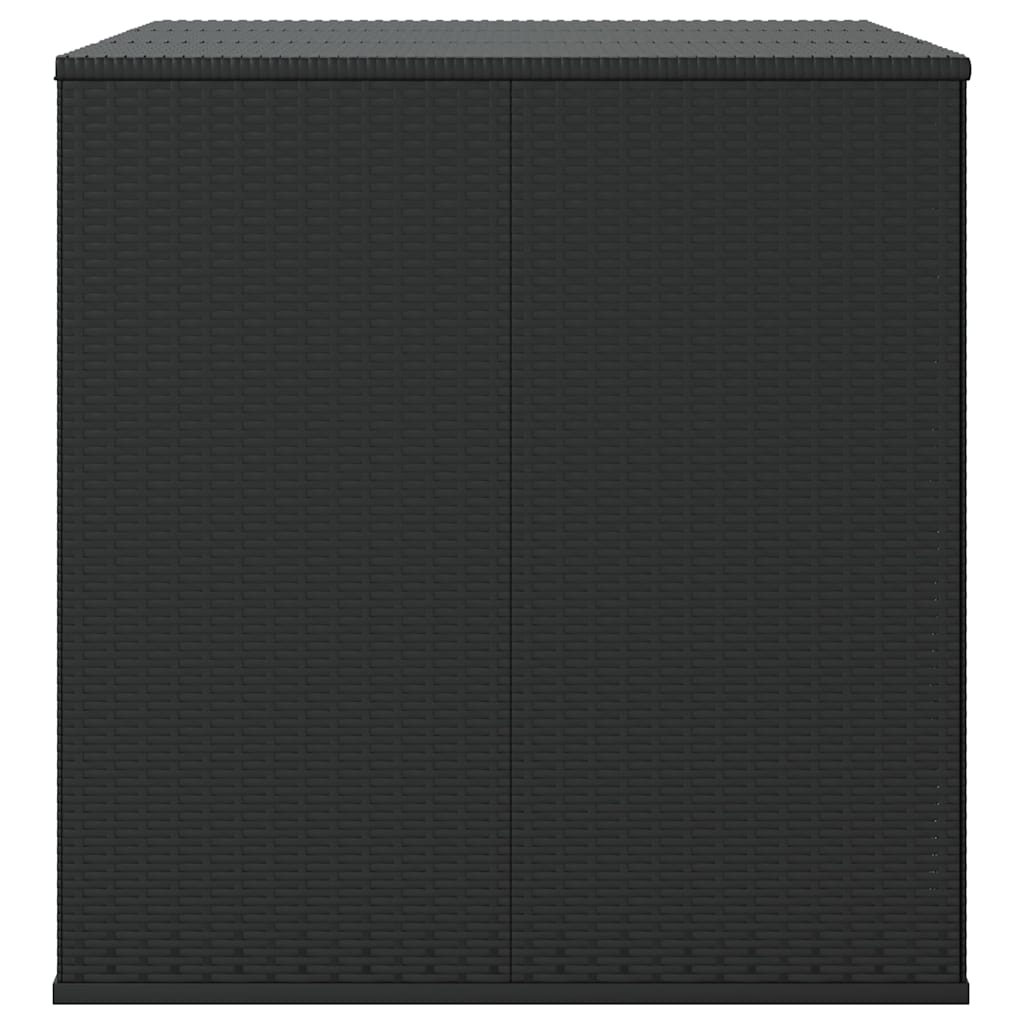 Garten-Kissenbox PE Rattan 145x100x103 cm Schwarz