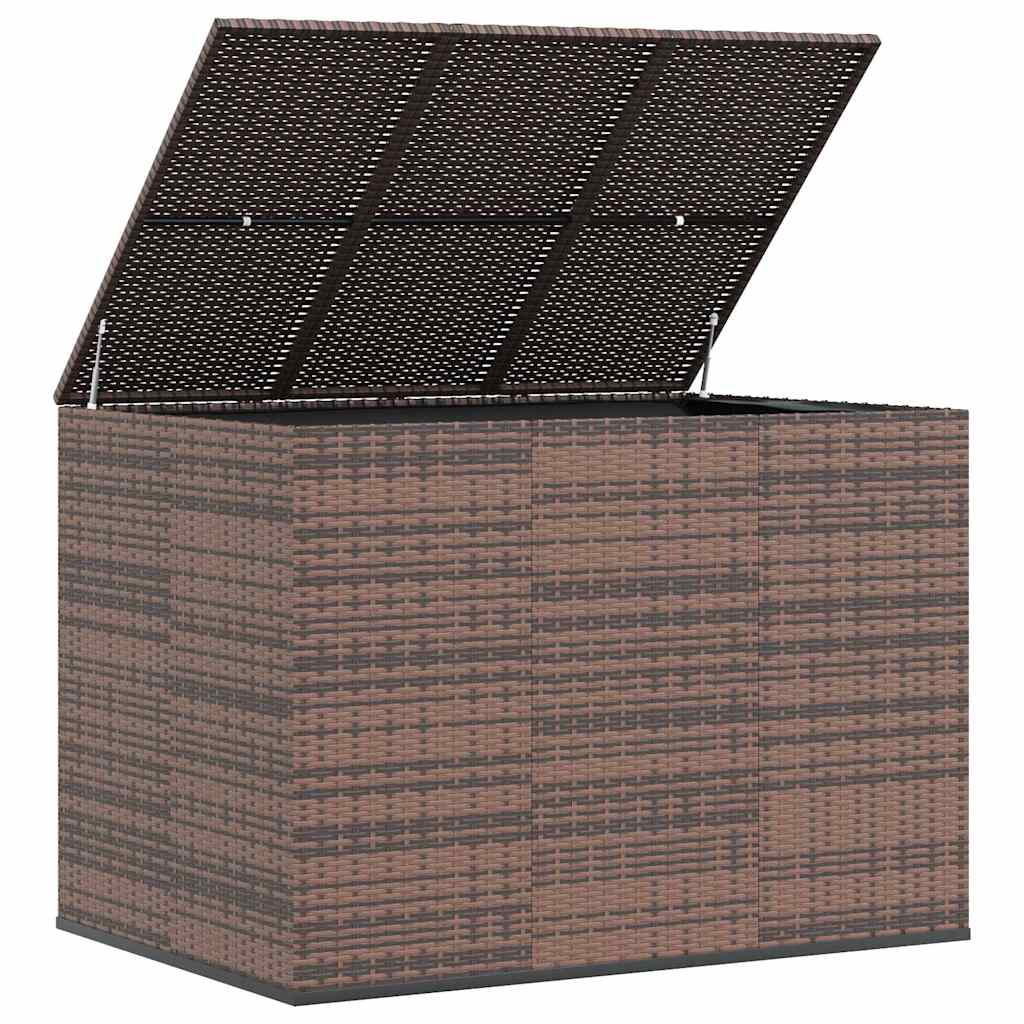 Garten-Kissenbox PE Rattan 145x100x103 cm Braun