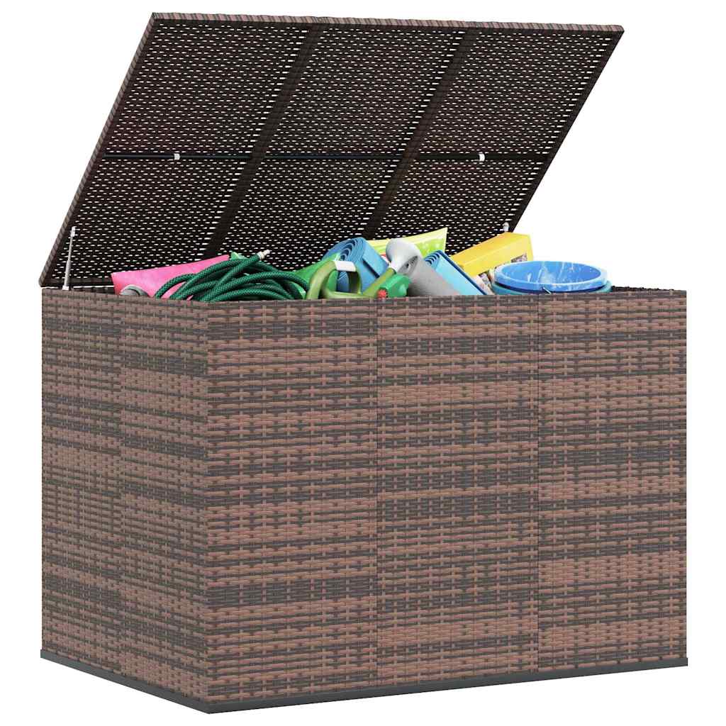 Garten-Kissenbox PE Rattan 145x100x103 cm Braun