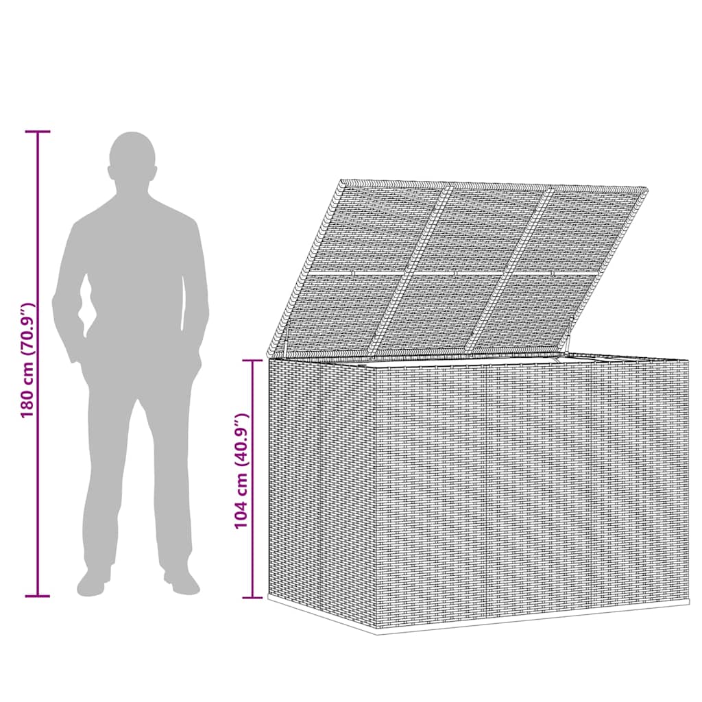 Garten-Kissenbox PE Rattan 145x100x103 cm Braun