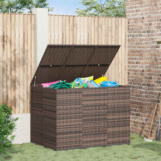 Garten-Kissenbox PE Rattan 145x100x103 cm Braun