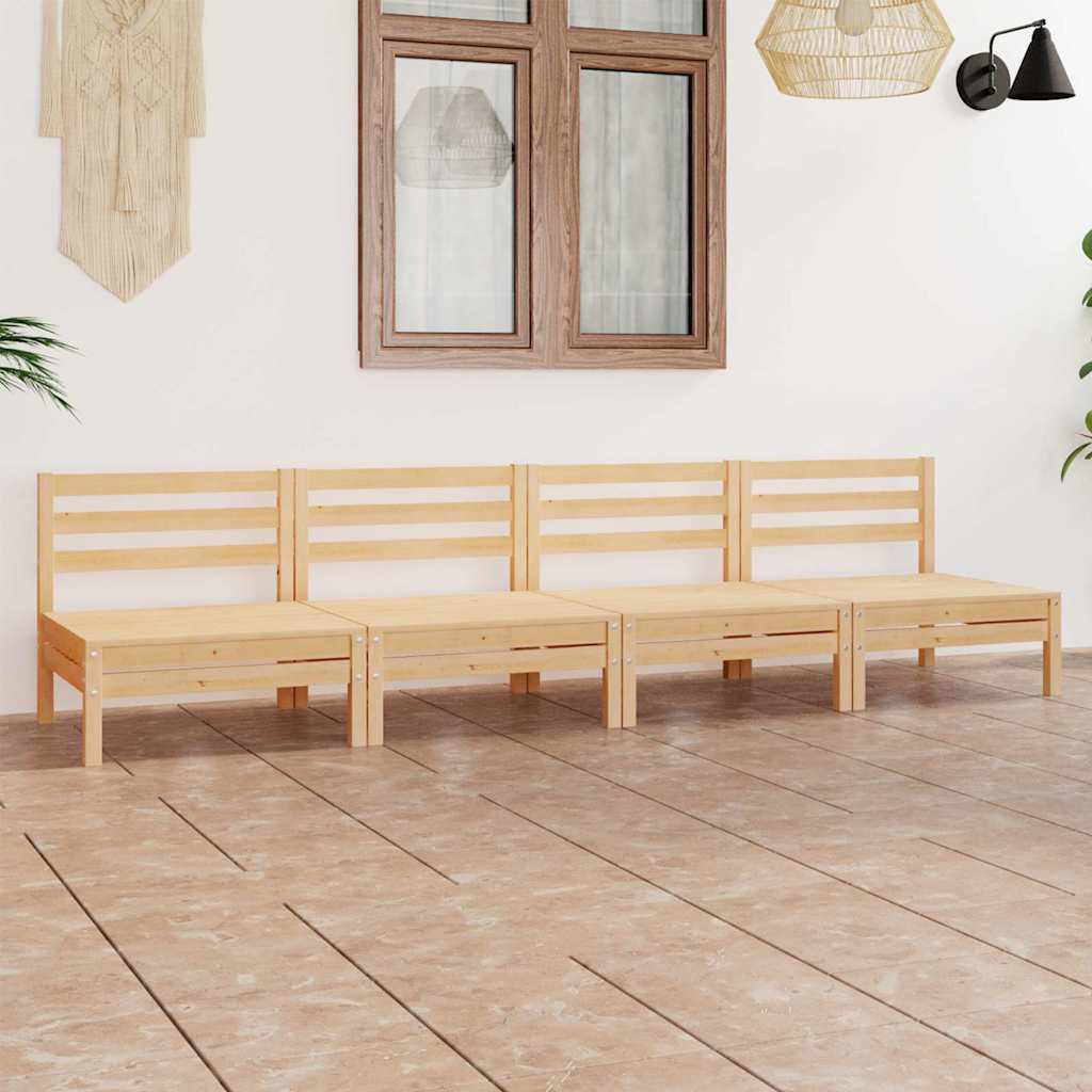 4-tlg. Garten-Lounge-Set Kiefer Massivholz