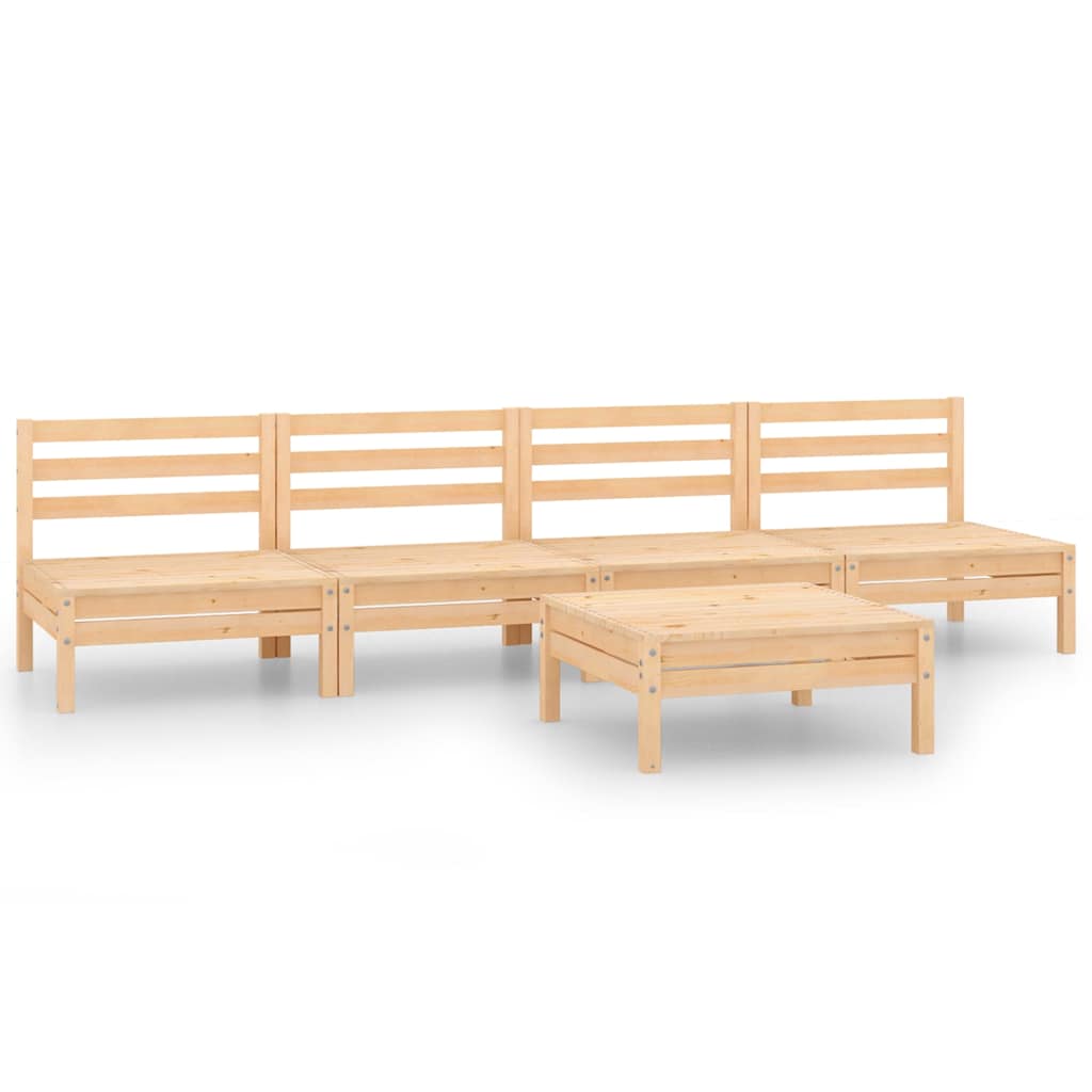 5-tlg. Garten-Lounge-Set Kiefer Massivholz