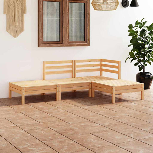 4-tlg. Garten-Lounge-Set Massivholz Kiefer