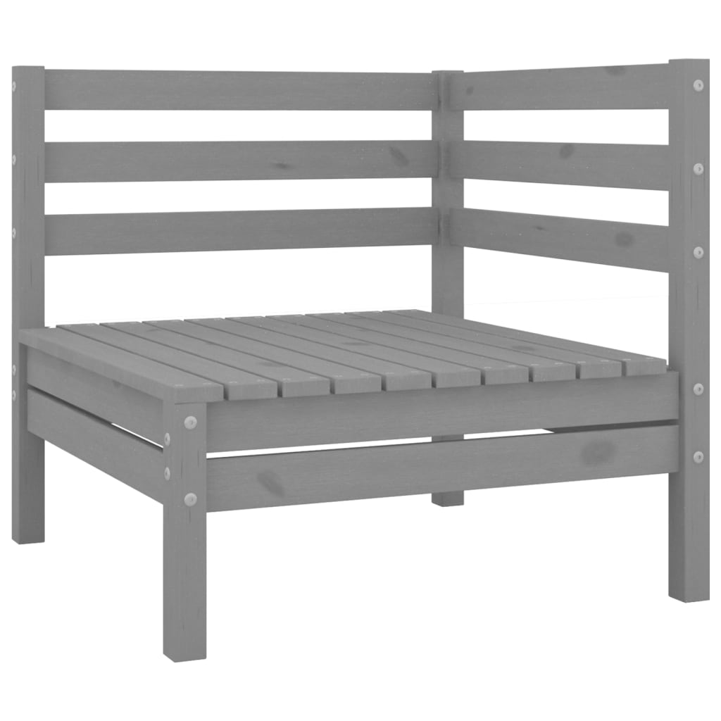 4-tlg. Garten-Lounge-Set Grau Massivholz Kiefer