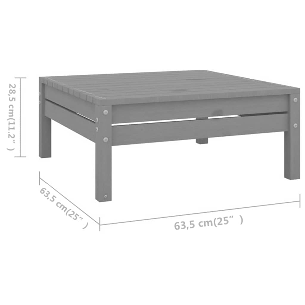 4-tlg. Garten-Lounge-Set Grau Massivholz Kiefer