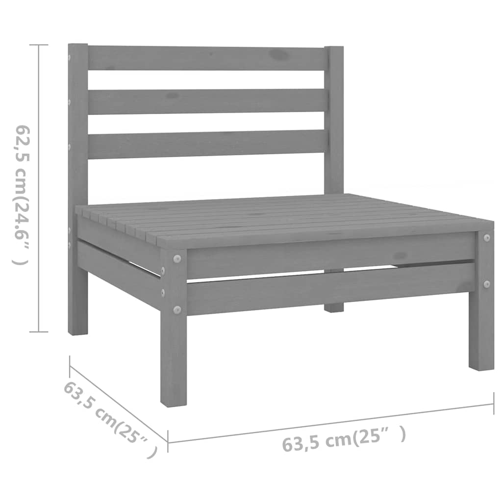 4-tlg. Garten-Lounge-Set Grau Massivholz Kiefer