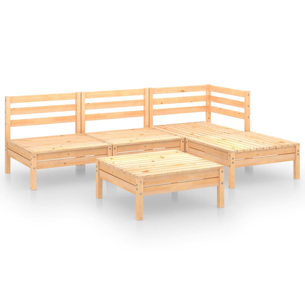5-tlg. Garten-Lounge-Set Massivholz Kiefer