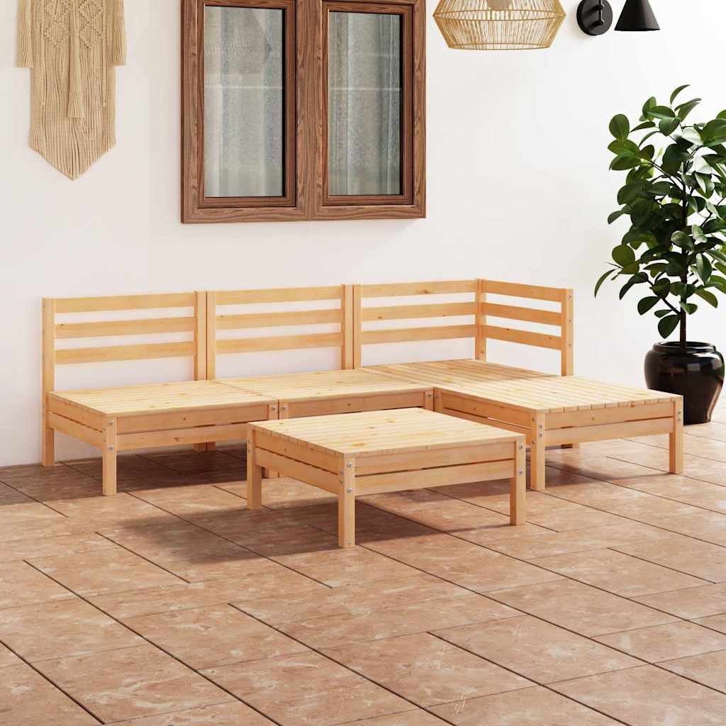 5-tlg. Garten-Lounge-Set Massivholz Kiefer