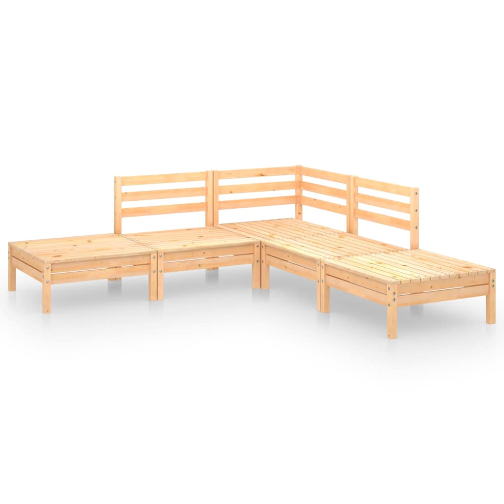 5-tlg. Garten-Lounge-Set Massivholz Kiefer