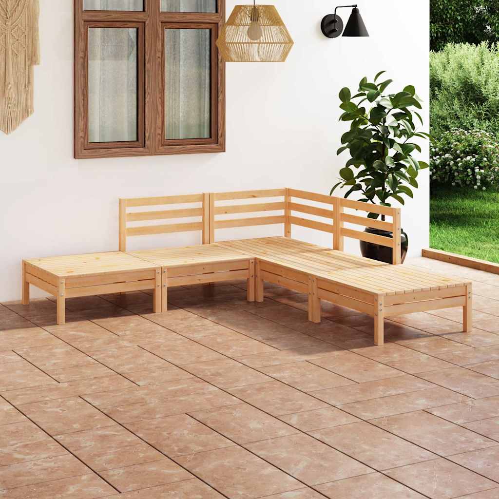 5-tlg. Garten-Lounge-Set Massivholz Kiefer