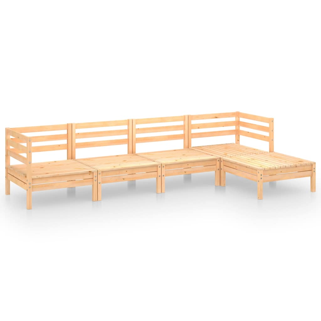 5-tlg. Garten-Lounge-Set Kiefer Massivholz