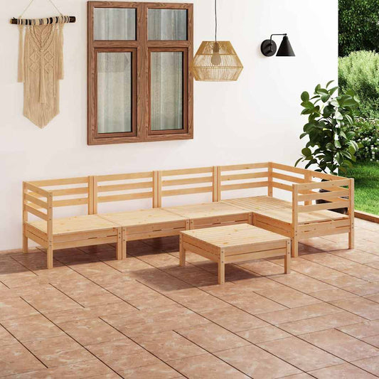 6-tlg. Garten-Lounge-Set Kiefer Massivholz