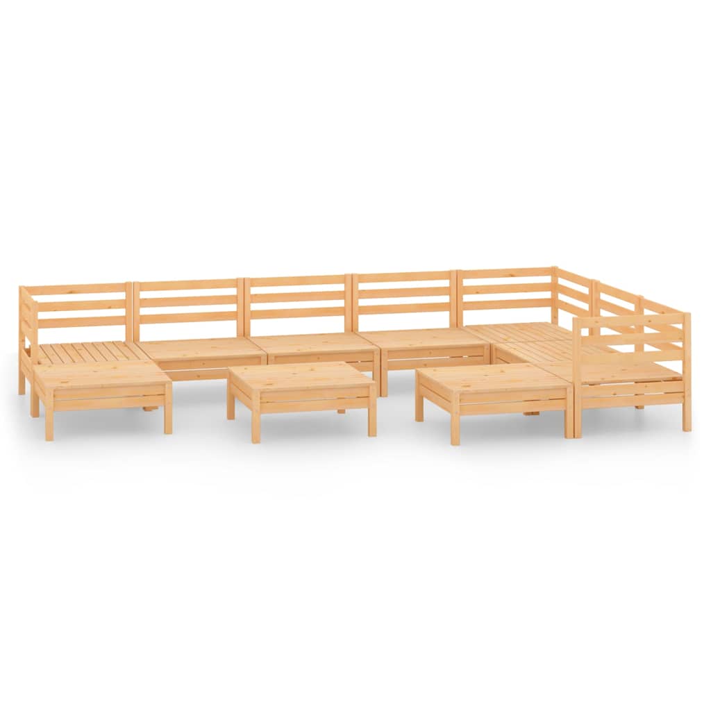 10-tlg. Garten-Lounge-Set Massivholz Kiefer