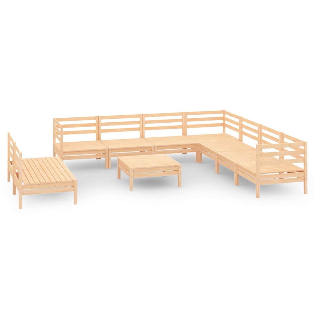 10-tlg. Garten-Lounge-Set Massivholz Kiefer