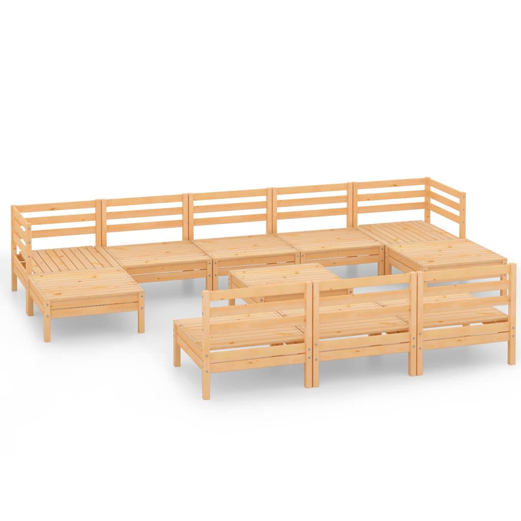 11-tlg. Garten-Lounge-Set Massivholz Kiefer