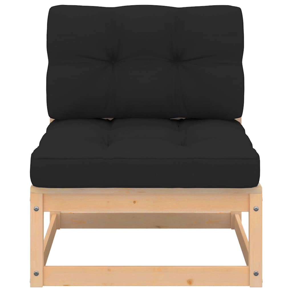 4-tlg. Garten-Lounge-Set mit Kissen Massivholz Kiefer