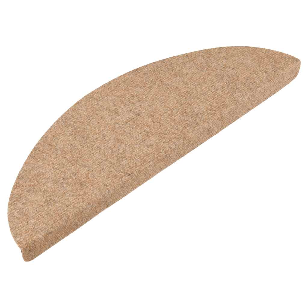 Stair Treads Self-Adhesive 15 Pcs. 56x17x3 cm Beige