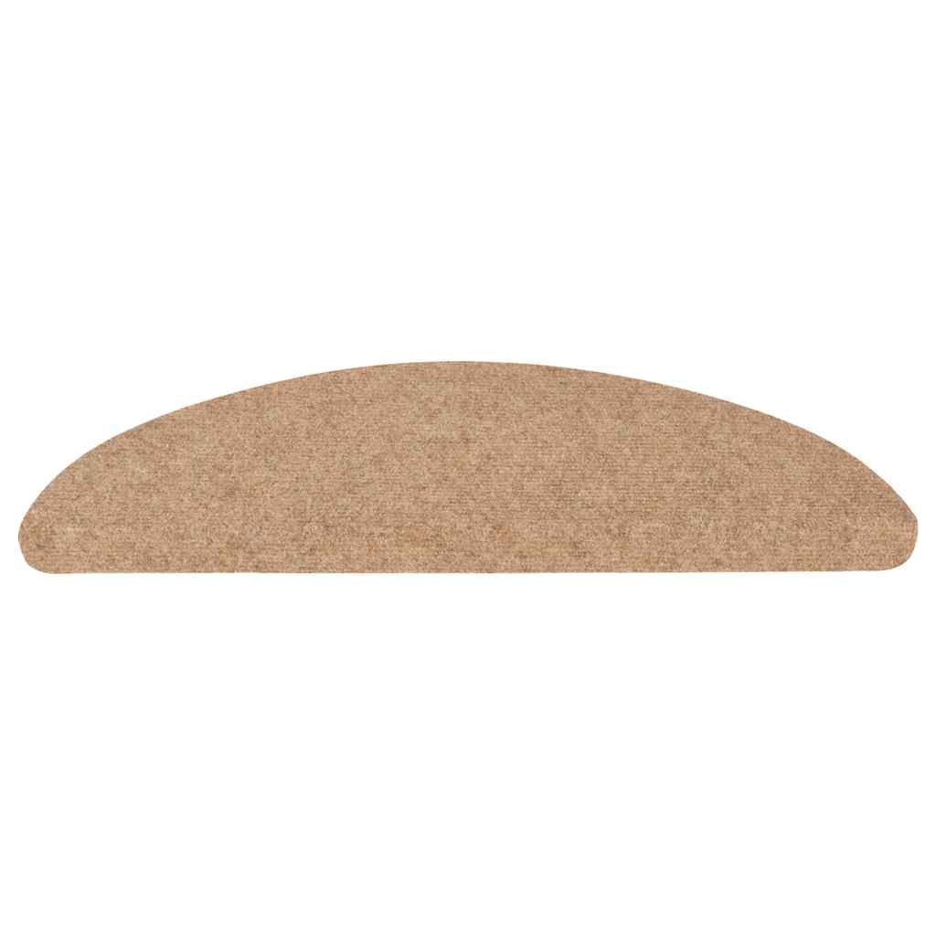 Stair Treads Self-Adhesive 15 Pcs. 56x17x3 cm Beige