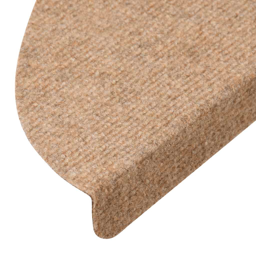Stair Treads Self-Adhesive 15 Pcs. 56x17x3 cm Beige
